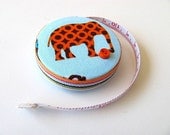 Graphic Elephant Fabric Covered Tape Measure