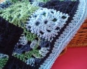 Baby Boy Cuddly Lovie Dark Blue Baby Blue Blanket Afghan