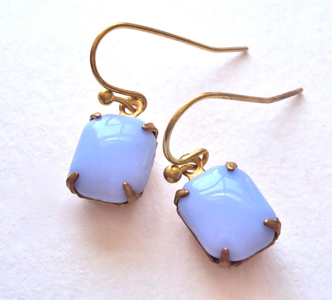 Vintage Blue Jewel dangly earrings