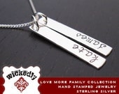 Love More Family Collection - ASHLEY two (2) bar hand stamped necklace - Hand Stamped Jewelry - Mother Necklace - Personalized Necklace