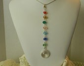 Silver Wire Spiral Necklace-Swarovski Crystal Beaded Linked Pendant Necklace-Spiral Necklace-Necklaces Handmade-Symbolic Jewelry