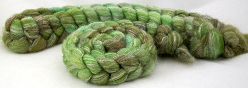 Secluded Grotto/ Handpainted SW Merino-Bamboo-Nylon Combed Top/ 4 oz.