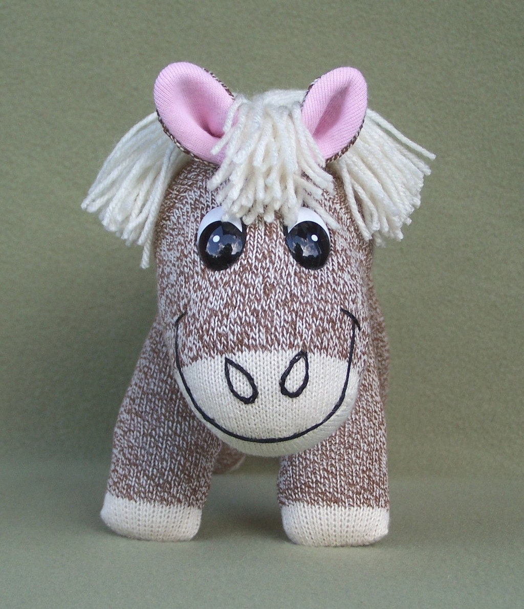 Red Heel Sock Pony Handmade Toy Horse
