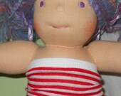 Red and White Stripes Tube Top  -  Waldorf Doll Clothes  - Little Buddy Size 10 Inch  - LB-G