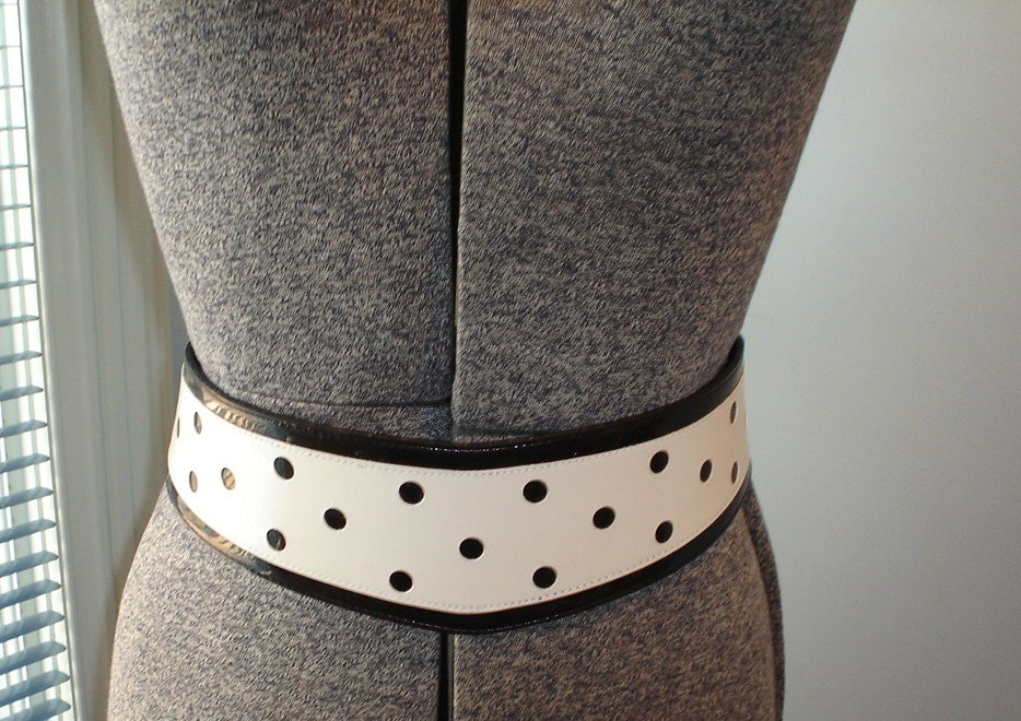 What's Black And White And Polka Dotted This Albert Nipon Belt