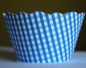 Blue Gingham Cupcake Wrappers