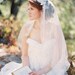Tule chapel length veil, lace, bridal cap - Touch of Love - Made to Order