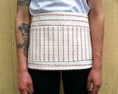 red and white diamond pattern handmade canvas waist apron