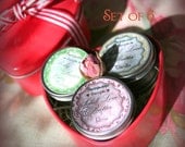 Organic Body Butter Sample Set of 6 - Heart Gift  Natural eco-friendly moisturizers