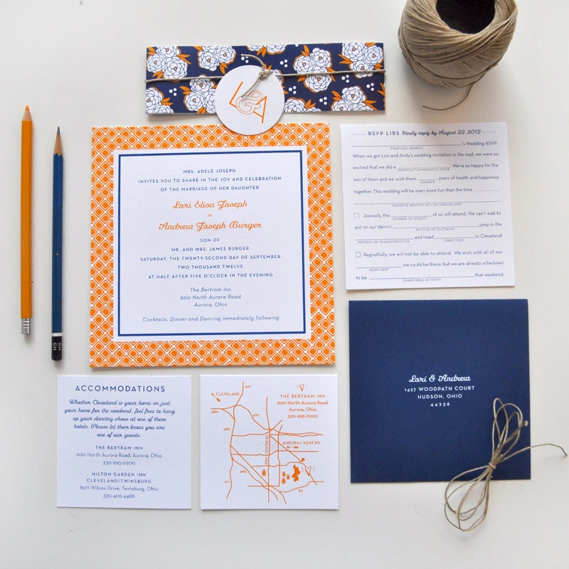 Trellis wedding invitation