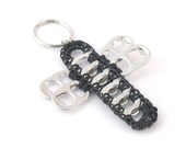 pop tab dragonfly keychain - crochet black dragonfly keyring