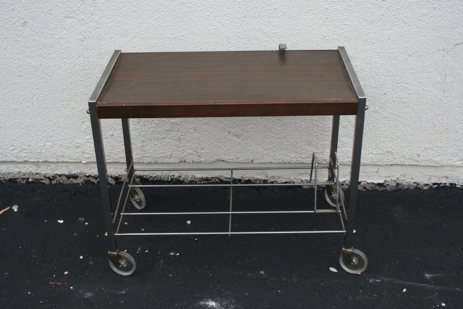 Vintage Midcentury Rolling Stereo or Television Cart