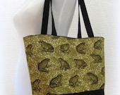 Tote bag or purse with frogs by Patchtique