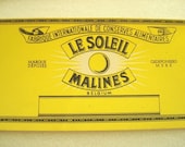 Belgian 1930s Le Soleil Sun Brand vegetable can labels, 5 new old stock