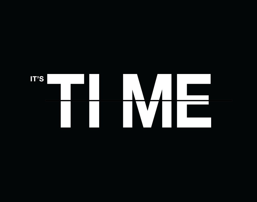 It's Time Bold Black & White Inspirational 11x14 original PRINT