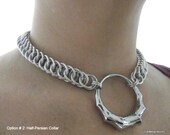 Custom Statement Chainmail Slave Collar, BDSM Collar, Chainmaille Choker