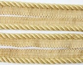 French Ochre Trim, Dijon Yellow Trim, Spiral Braided Cord Trim, Pillow Trim, Cushion Trim, Cotton, Sewing Notion, 2 Yards Plus, Dead Stock