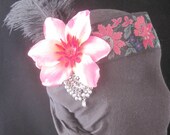 Pink & Black Flapper Headdress
