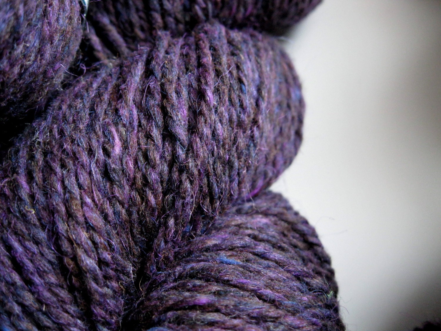 Deep purple yarn, Peace Fleece, wool for knitting yarn, worsted weight, Porterfield Plum