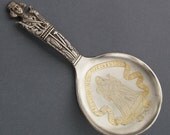 Antique Norway Baptismal Spoon Norwegian David Andersen 830 Silver Saint Michael Archangel Early Makers Mark 1888 1925