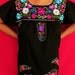 Mexican Long Dress Black Very Elegant Embroidered Handmade Spring / Summer Medium