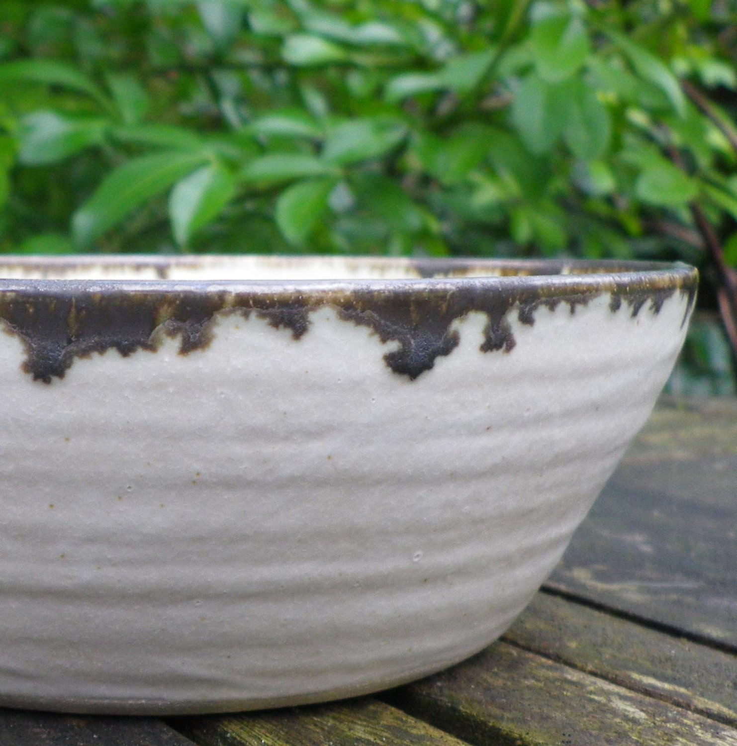 Soup, cereal or salad bowl hand thrown in stoneware pottery ceramic