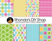 Printable Scrapbook Paper - Variety Fun Pack 3 - 12 x 12 Paper Pack - Digital, Commercial, Personal, & Educational Use - SD