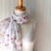 Birds and Blossoms Chiffon Scarf - White, Lavender, Lilac Purple, Spring Green Sheer Scarf - Spring and Summer Fashion