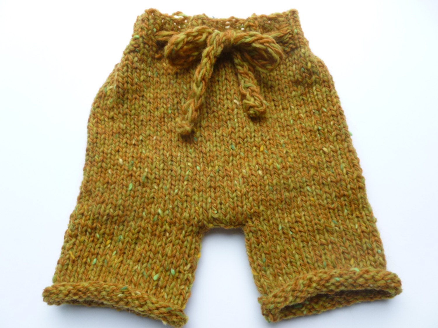 Hand knit wool baby shorts soaker