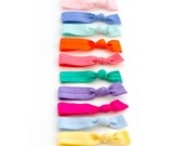 10 Assorted Mini Solid Elastic Hair Ties that Double as Bracelets by Mane Message on Etsy