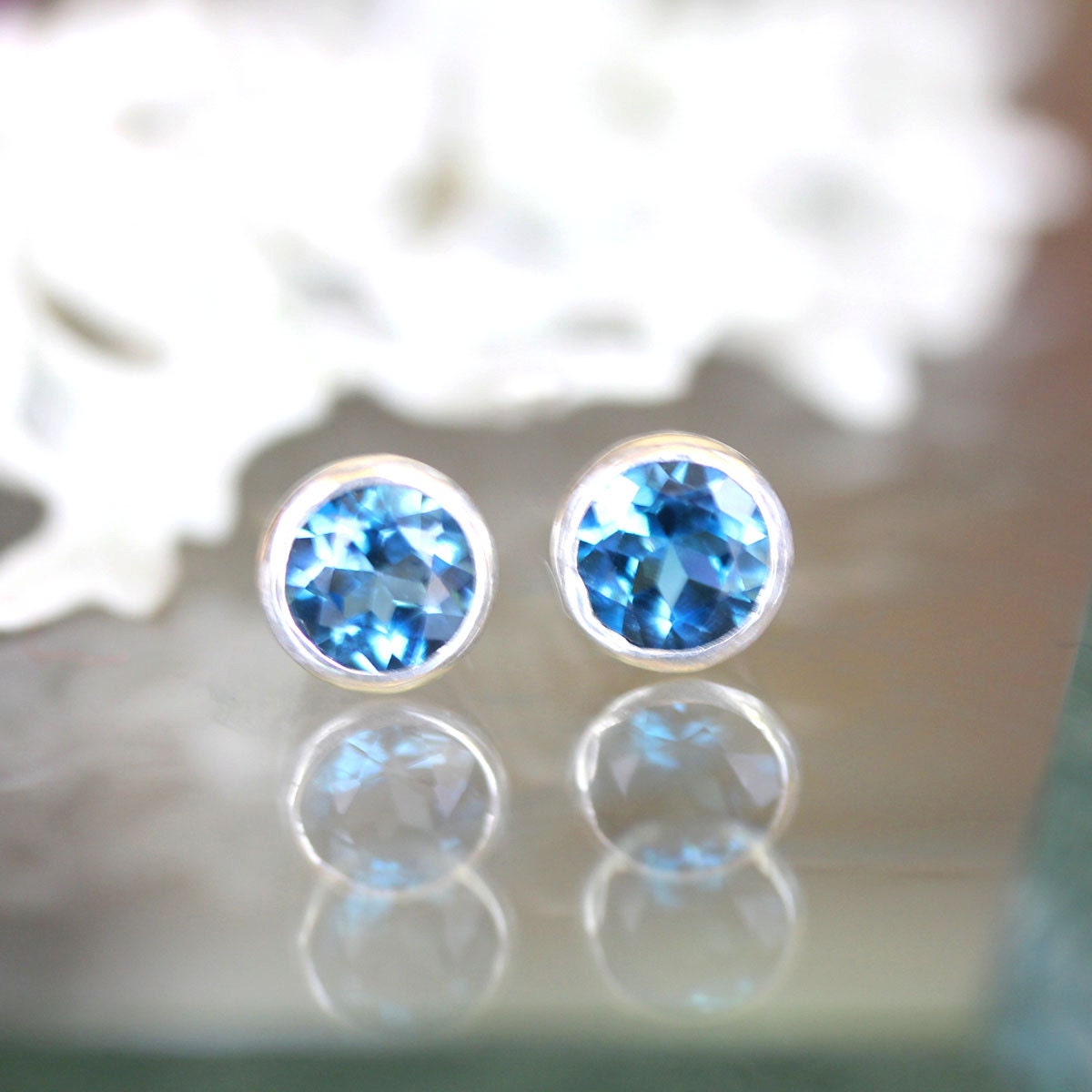 London Blue Topaz NIckel Free Studs - Made to Order