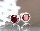 Garnet NIckel Free Studs - Made to Order