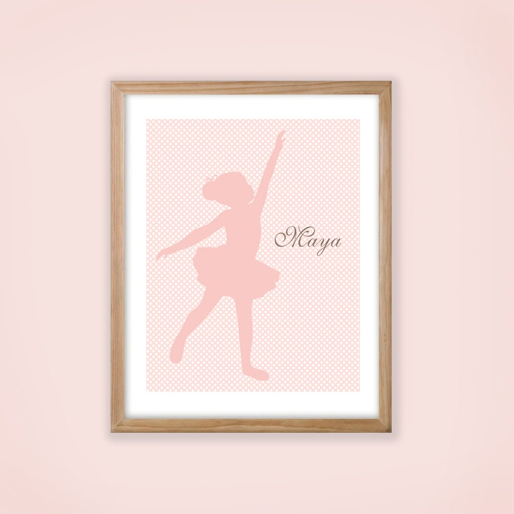 Printable Personalized Nursery Wall Art. Dancing Ballerina Silhouette. Il_170x135