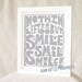 grateful dead - Nothin' left to do but smile - He's gone lyric - raw art letterpress 8x10