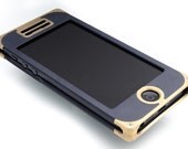 SALE- EXO16 Solid Brass and Dark Blue Composite for iPhone 5