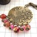 Bird flower and beads purse charm bag charm