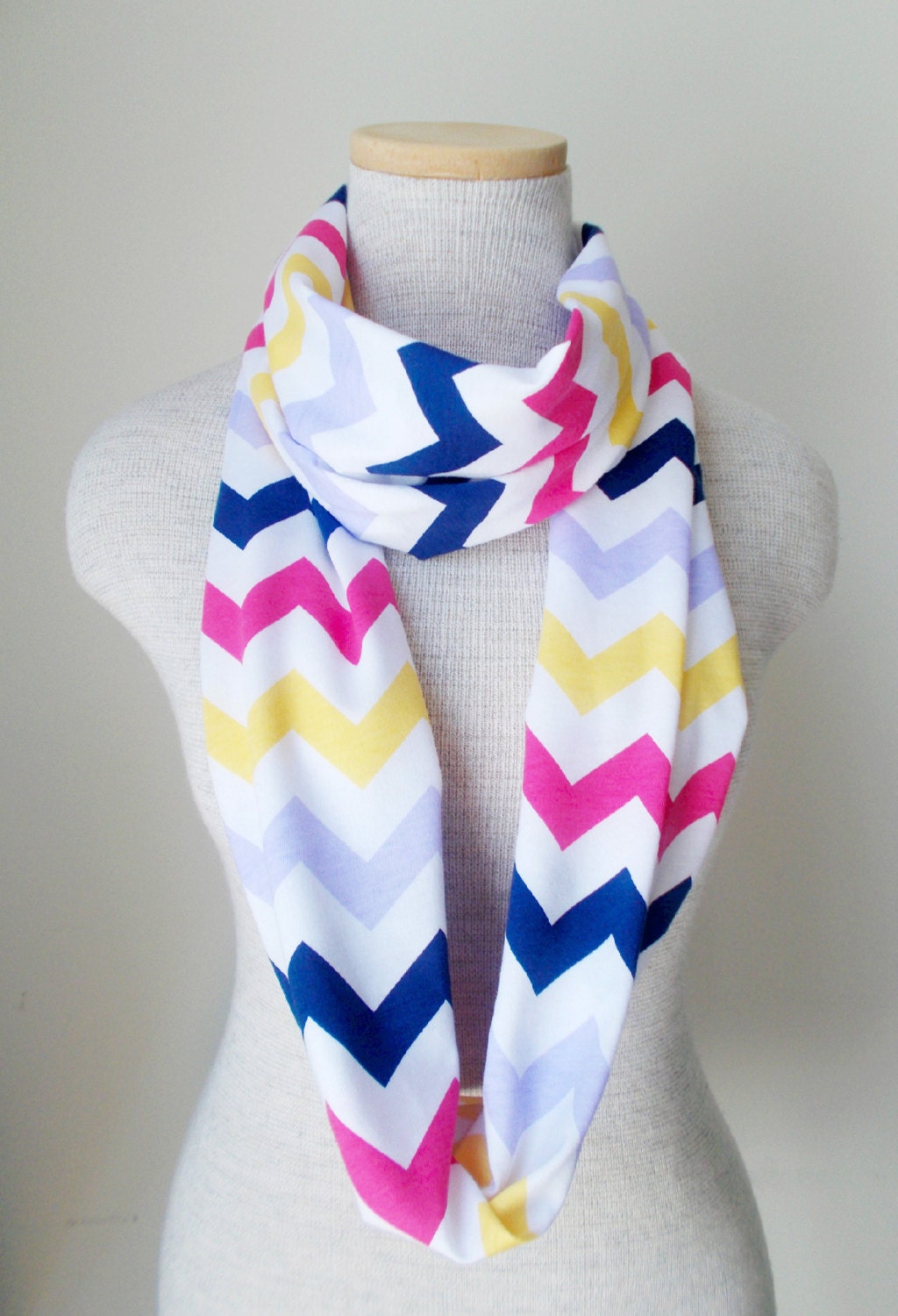Chevron Infinity Scarf - Jersey Knit - Multicolor