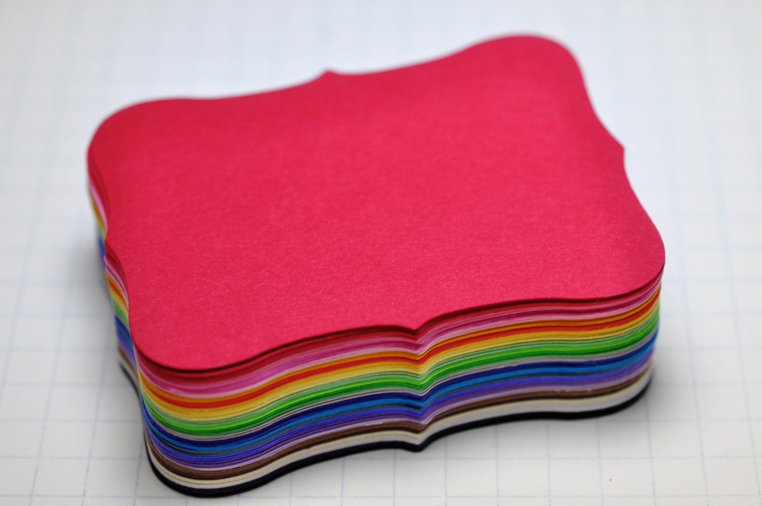 100 Bracket Cards - Wedding and Craft Die Cuts - 3.25" x 2.5" - Rainbow