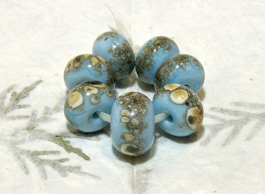 Handmade Lampwork Bead Set (7) Southwest Blues