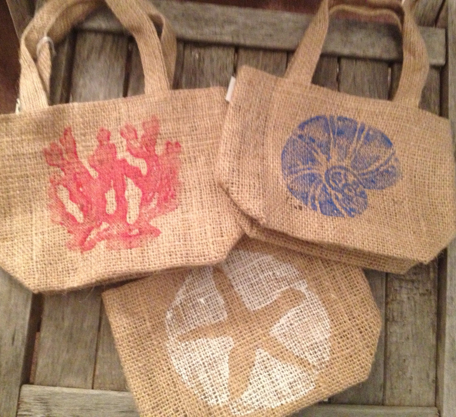 Mini burlap tote