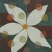 Contemporary Painting on Canvas White Flower with Dots
