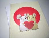 Love Mouse Couple Illustration Valentines Greetings Card