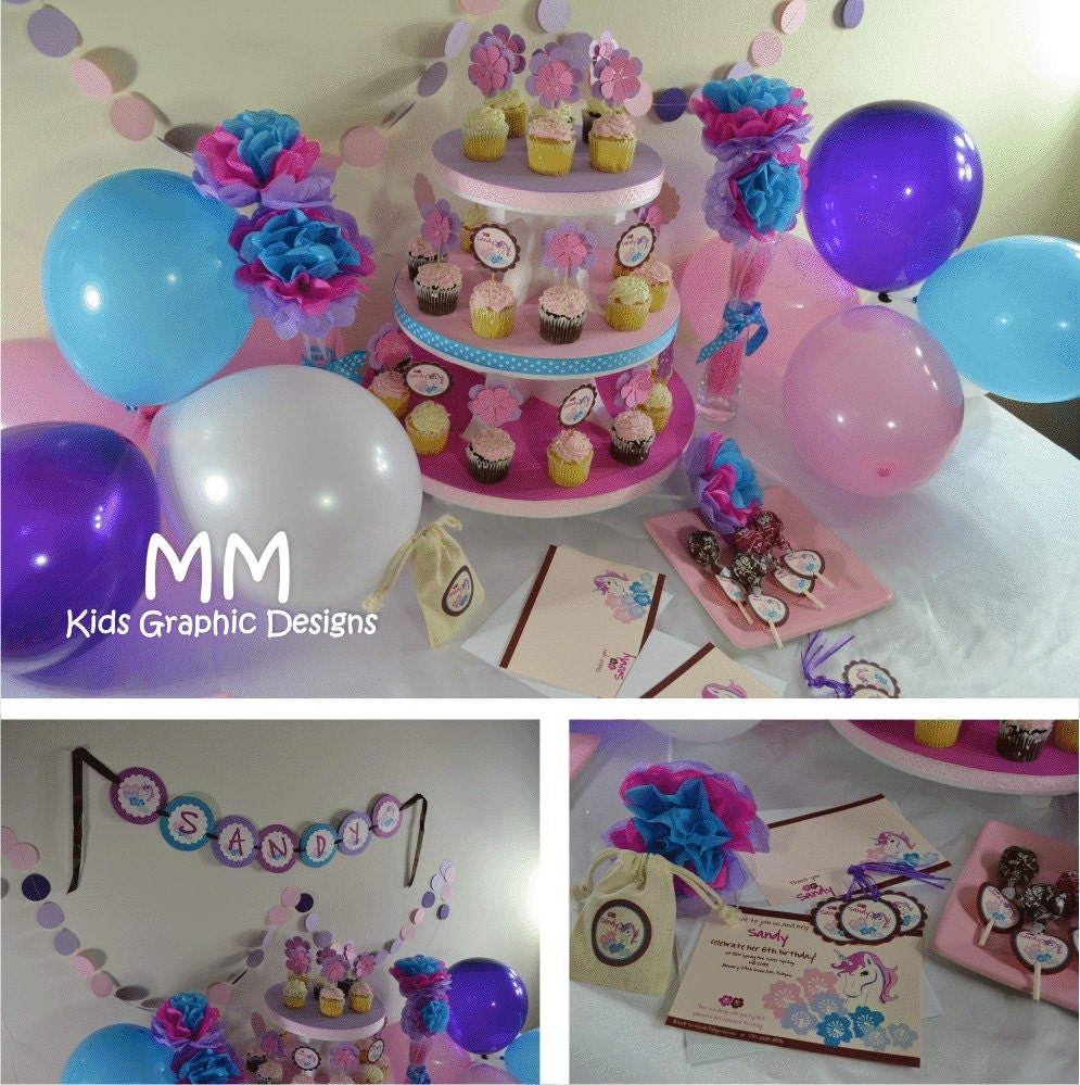 Unicorn Theme - Birthday Custom Package - Set of 20