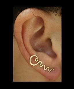 Stud Earrings Zig Zag Gold Filled Jewelry style 3 Unisex Jewelry