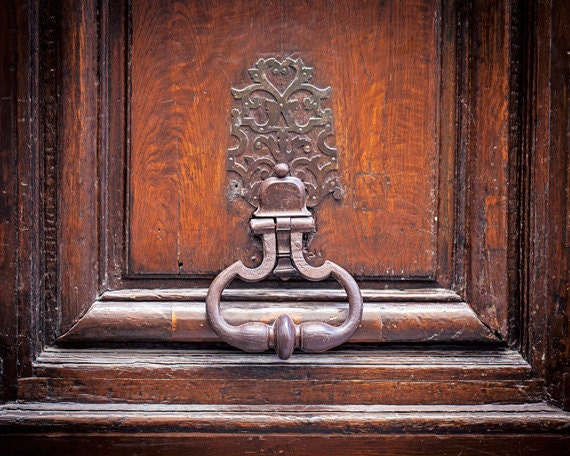 Paris Photography, Large Door Knocker, Travel Decor, Bronze Copper, Fine Art Paris Photograph Print - Storied (8x10)