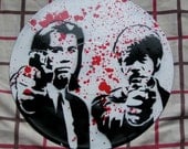 Pulp Fiction with Blood Spatters Spray-Painted on Record (Vinyl) BUY any 3 RECORDS get a 4th FREE