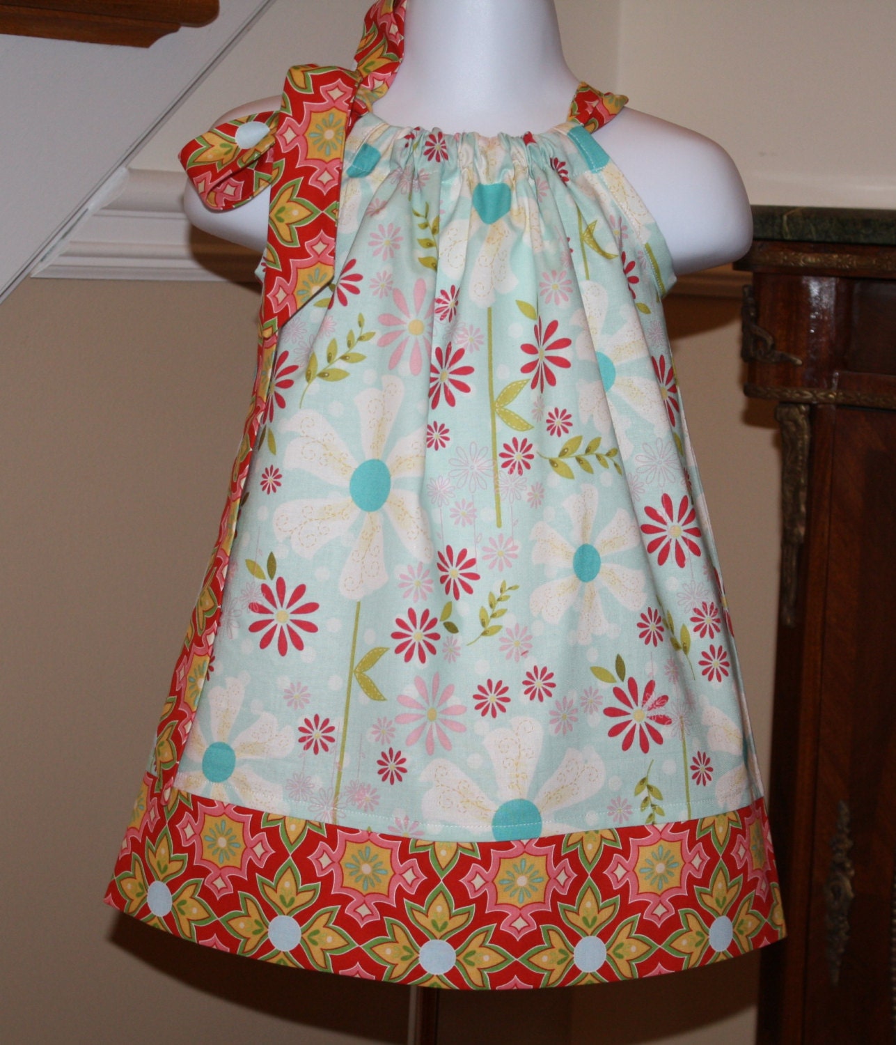 delighted Pillowcase dress SALE riley blake aqua blue, red, white, green toddler girls spring summer dresses