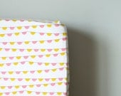 Pink Pennant Fitted Crib Sheet