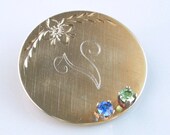 Vintage VIP Birthstone Initial 1/20 12 KGF Brooch Pin