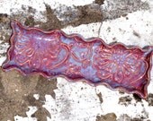 Raspberry Ice long plate olive tray handmade